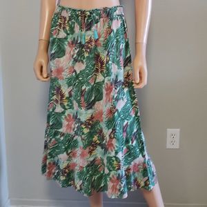 Scotch R'Belle Playa Papaya Tropical Print Skirt S